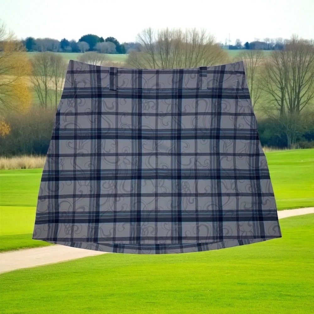NEW, Nike Golf, Plaid Skort With Pockets, Medium, Gray, Black 🏌️‍♀️